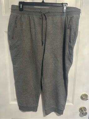 Ricki's Gray Drawstring Zipper Capris Jogger Pants-XXL